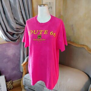 NWOT Route 66 hot pink tee